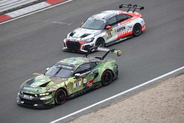 RECORD DATE NOT STATED 67 Dennis Olsen (NOR) Christopher Mies (Erkrath GER) Frederic Vervisch (BEL) Frank Stippler (Bad Muenstereifel GER), Ford Mustang GT3, Team: HRT Ford Racing (GER) und 776 Ivars Vallers (LAT) Gian Maria Gabbiani (ITA) Mikaela Ahlin Kottulinsky (SWE) Philipp Eis (Rees GER), Auso RS3 LMS SEQ, Team: sharkey racing.com (GER) GER, Motorsport, 54. ADAC Ravenol 24H-Rennen Nuerburgring 2025, Rennen, Nuerburg, 17.05.2026 GER, Motorsport, 54. ADAC Ravenol 24H-Rennen Nuerburgring 2025, Rennen, Nuerburg, 17.05.2026 Nuerburg Copyright: xEibner-Pressefoto JuergenxAugstx EP_JAT