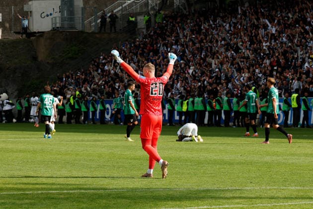 17.05.2026, xjrdrx, Fussball 2.Bundesliga, SV Elversberg - Preußen Münster v.l. Jubel, Freude über den Aufstieg in die 1. Bundesliga Nicolas Kristof (SV Elversberg) (DFL DFB REGULATIONS PROHIBIT ANY USE OF PHOTOGRAPHS as IMAGE SEQUENCES and or QUASI-VIDEO) Elversberg