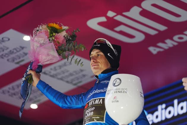 Denmark™s Jonas Vingegaard Hansen of Team Visma Lease A Bike Winner of stage during Stage 9 of the Giro d™Italia, from Cervia to Corno alle Scale, Italy, Sunday, May 17, 2026.  Copyright: xMassimoxPaolone LaPressex