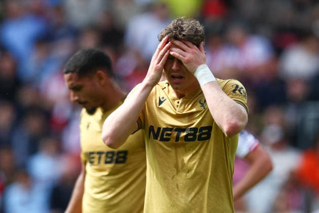 Premier League: Brentford v Crystal Palace LONDON, UK - 17th May 2026: Jorgen Strand Larsen of Crystal Palace reacts during the Premier League match between Brentford FC and Crystal Palace FC at Gtech Community Stadium London Gtech Community Stadium England United Kingdom Copyright: xCraigxMercerx xPeakxActionxPhotosx
