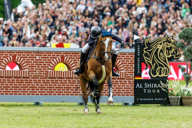 HAMBURG - Al Shira aa 95. Deutsches Spring- und Dressur DERBY 2026, HAMBURG - Al Shira aa 95. Deutsches Spring- und Dressur DERBY 2026 TILLMANN Frederic (GER), DSP Comanche VL Stechen Jump-Off Melitta presents: 94. German Jumping-Derby Al Shira aa Derby Tour CSI4*: Int. jumping competition with jump-off (1,55m) Hamburg, Jenischpark, Derby Park Klein Flottbek 17. May 2026 -