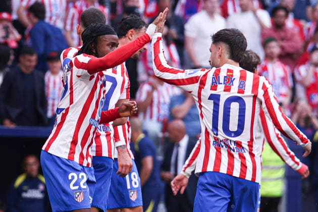 Atletico de Madrid vs. Girona, on the 37th matchday of the 2025 26 Spanish First Division May 17, 2026, Madrid, Spain: Ademola Lookman celebrates his goal with his teammates during the Spanish championship LaLiga football match between Atletico de Madrid and Girona CF on 17 May 2026 at Estadio Santiago Bernabeu in Madrid, Spain. Madrid, Spain Madrid Madrid Spain Copyright: xAlejandroxMatiasx