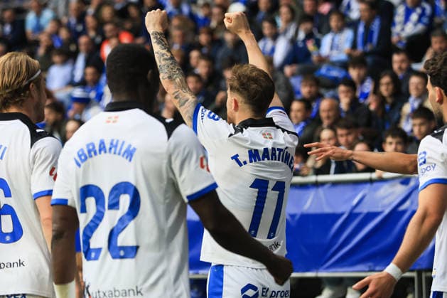 RECORD DATE NOT STATED ESP: LaLiga EA Sports Real Oviedo v Alaves Toni Martinez scores goal (0-1) for Alaves and celebrates his goal during LaLiga EA Sports, between Real Oviedo v Alaves played at Carlos Tartiere Stadium in Oviedo on May 17th, 2026 in Spain; Oviedo Spain Futbol Copyright: xAgenciaxLOFx