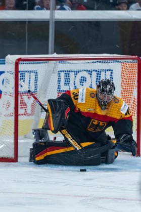 ZURICH, SWITZERLAND - MAY 17: Philipp Grubauer (Germany, 30) keeping the goal clean during the Preliminary Round - Group A Match 15 between Germany and Latvia at the IIHF Ice hockey, Eishockey World Championship, WM, Weltmeisterschaft 2026, Swiss Life Arena on May 17, 2026 in Zurich, Switzerland. Zurich Switzerland Copyright: xTimoxSteinx