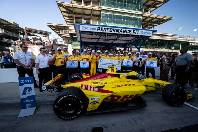 May 17, 2026, Speedway, Indiana, USA: NTT IndyCar, Indy Car, IRL, USA SERIES driver, {persons}, wins the pole award for the Indianapolis 500 at Indianapolis Motor Speedway in SPEEDWAY, Indiana, USA. NTT INDYCAR SERIES: May 17, 2026: Indianapolis 500: {Persons} 2  - ZUMAa161 20260517_aaa_a161_001 Copyright: xDavidxRxDahlxGrindstonexMediaxGrx