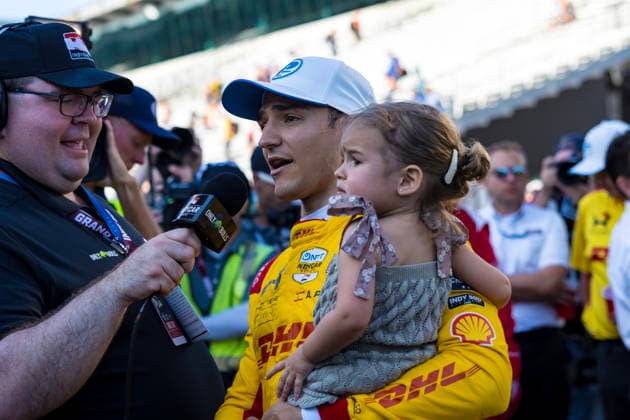 May 17, 2026, Speedway, Indiana, USA: NTT IndyCar, Indy Car, IRL, USA SERIES driver, {persons}, wins the pole award for the Indianapolis 500 at Indianapolis Motor Speedway in SPEEDWAY, Indiana, USA. Speedway USA - ZUMAa161 20260517_aaa_a161_015 Copyright: xManasxYadavxGrindstonexMediaxGrox
