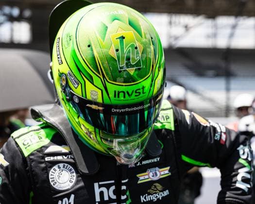 May 17, 2026, Speedway, Indiana, USA: JACK HARVEY, driver of the No. 24 Chevrolet for Dreyer & Reinbold Racing, suits up during qualifying for the 110th Indianapolis 500 at Indianapolis Motor Speedway. Speedway USA - ZUMAw173 20260517_zsp_w173_006 Copyright: xLukexWelshx