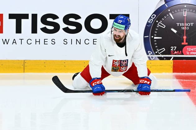Filip Hronek attends Czech national Ice hockey, Eishockey team training session at the 2026 IIHF Ice Hockey World Championship, WM, Weltmeisterschaft in Fribourg, Switzerland, on May 18, 2026. (CTKxPhoto RadekxPetrasek) CTKPhotoP2026051803012  CTKPhotoP2026051803012