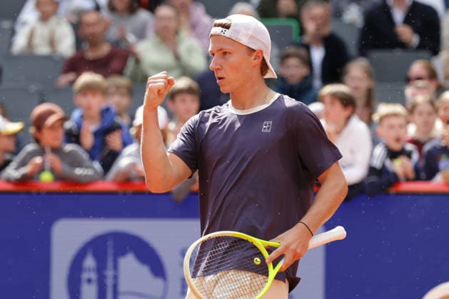 2026.05.18, xFSx, Bitpanda Open Hamburg ATP500, Herren-Tennistunier in Hamburg , Am Rothembaum in Hamburg , Max Schoenhaus (GER) Siegerfaust, jubel Copyright: HMBxMedia FernandoxSoares