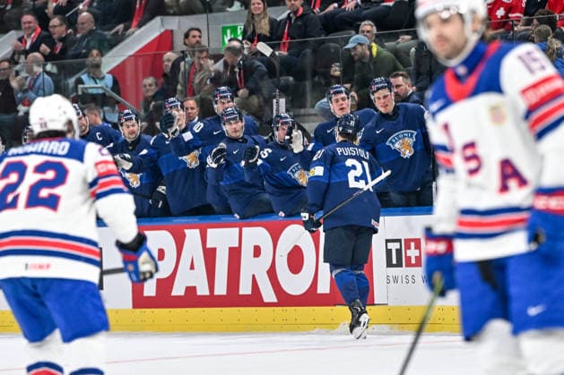 ZURICH, SWITZERLAND - MAY 18: Patrik Puistola of Finland celebrates his goal during the 2026 IIHF Ice hockey, Eishockey World Championship, WM, Weltmeisterschaft Switzerland game between Finland and USA at Swiss Life Arena on May 18, 2026 in Zurich, Zurich. Zurich Swiss Life Arena Zurich Switzerland Copyright: xJustPictures.ch AndreaxBrancax jp-en-EuSpIm-JP7_ANB_Fin_USA_18052026_9001