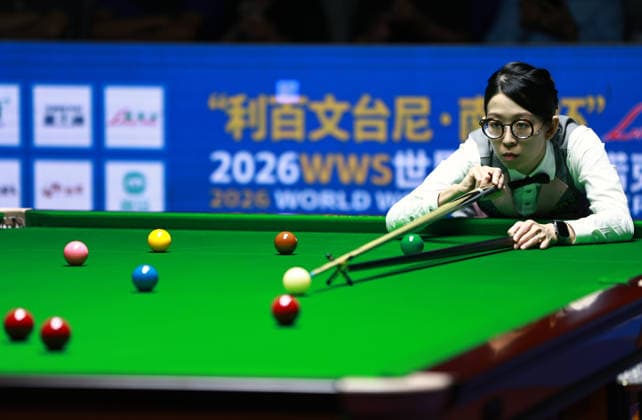 (260518) -- DONGGUAN, May 18, 2026 -- Ng On Yee competes during the semifinal between Reanne Evans of England and Ng On Yee of China s Hong Kong of the 2026 World Women s Snooker Championship in Dongguan, south China s Guangdong Province, May 18, 2026. ) (SP)CHINA-DONGGUAN-SNOOKER-WORLD WOMEN S CHAMPIONSHIP-SEMIFINAL(CN) HuangxGuobao 
