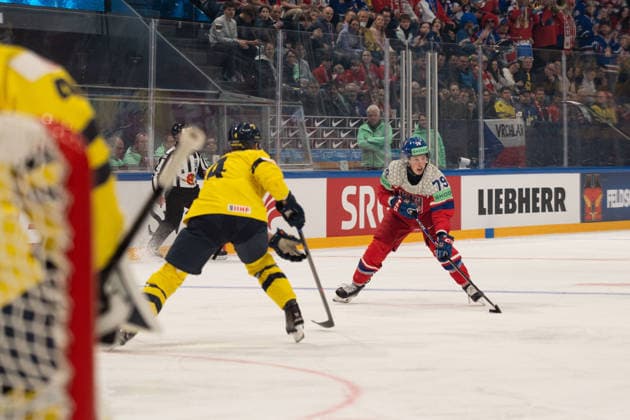 FRIBOURG, FRIBOURG - MAY 18: Tomas Galvas of Czechia during the 2026 IIHF World Championship, WM, Weltmeisterschaft Preliminary Round Group B match between Sweden and Czechia at BCF Arena on May 18, 2026 in Fribourg, Fribourg, Switzerland. Copyright: xLivioxBaeriswylx xSPPx Sportspressphoto_SPR149671