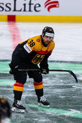 ZURICH, SWITZERLAND - MAY 18: Fabio Wagner (Germany, 38) during the Preliminary Round - Group A Match 19 between Germany and Switzerland at the IIHF Ice hockey, Eishockey World Championship, WM, Weltmeisterschaft 2026, Swiss Life Arena on May 18, 2026 in Zurich, Switzerland. Zurich Switzerland Copyright: xTimoxSteinx