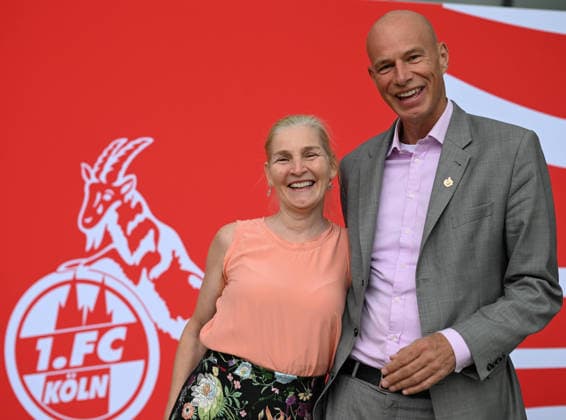 18.05.2026, xophax, Fussball 1.Bundesliga, Köln Cologne , 1.FC Koeln. Saisonende. Sommerpause. Saisonabschluss in der Kölner Flora.FC Präsident Jörn Stobbe und Frau Ulrike , links Koeln