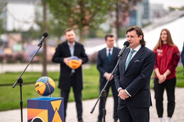 Warszawa 19.05.2026 press conference, PK, Pressekonferenz ahead of FIBA 3X3 Basketball World Cup in Warsaw, Poland. Konferencja prasowa przed Mistrzostwami Swiata w Koszykowce 3x3 FIBA Persons Shown : Piotr Patkowski Fot. Kai Taller Arena Akcji NEWSPIX.PL --- newspix.pl 