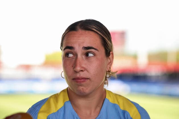 May 19, 2026, Sant Joan Despi, Barcelona, SPAIN: Catalina Thomas Coll Lluch speaks to the media during the training day of FC Barcelona, Barca ahead UEFA Women Champions League 2025 26, Final football match against OL Lyonnes at Ciutat Esportiva Joan Gamper on May 19, 2026 in Sant Joan Despi, Barcelona, Spain. FC Barcelona Training And Media Day - UEFA Women Champions League 2025 26 Final  - ZUMAa181 20260519_zaa_a181_028 Copyright: xJavierxBorregox