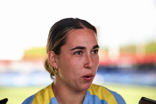 May 19, 2026, Sant Joan Despi, Barcelona, SPAIN: Catalina Thomas Coll Lluch speaks to the media during the training day of FC Barcelona, Barca ahead UEFA Women Champions League 2025 26, Final football match against OL Lyonnes at Ciutat Esportiva Joan Gamper on May 19, 2026 in Sant Joan Despi, Barcelona, Spain. Sant Joan Despi SPAIN - ZUMAa181 20260519_zaa_a181_030 Copyright: xJavierxBorregox