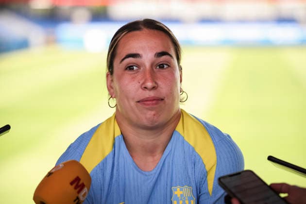 May 19, 2026, Sant Joan Despi, Barcelona, SPAIN: Catalina Thomas Coll Lluch speaks to the media during the training day of FC Barcelona, Barca ahead UEFA Women Champions League 2025 26, Final football match against OL Lyonnes at Ciutat Esportiva Joan Gamper on May 19, 2026 in Sant Joan Despi, Barcelona, Spain. FC Barcelona Training And Media Day - UEFA Women Champions League 2025 26 Final  - ZUMAa181 20260519_zaa_a181_031 Copyright: xJavierxBorregox