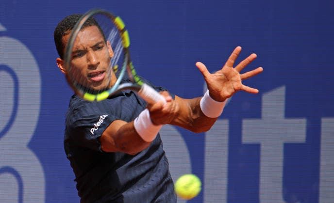 Bitpanda Hamburg Open, ATP, Tennis Herren 500 am Hamburger Rothenbaum. Der an Nr. 1 gesetzte Felix Auger-Aliassime aus Kanada.