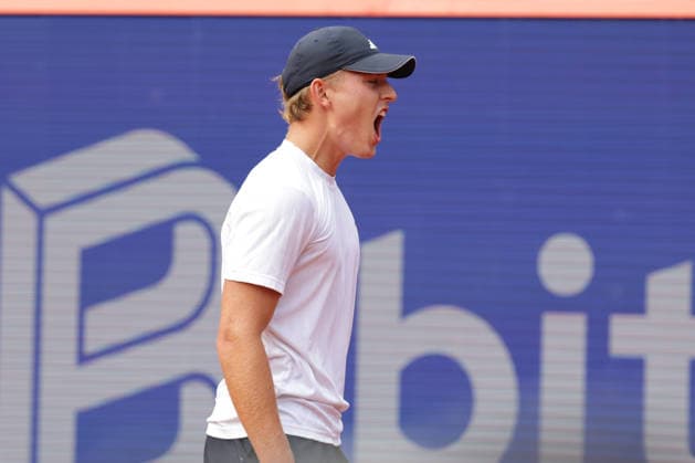2026.05.19, xFSx, Bitpanda Open Hamburg ATP500, Achtelfinale, Herren-Tennistunier in Hamburg , Am Rothembaum in Hamburg , Justin Engel (GER) Siegerfaust, jubel , jubeln, jubelt Copyright: HMBxMedia FernandoxSoares
