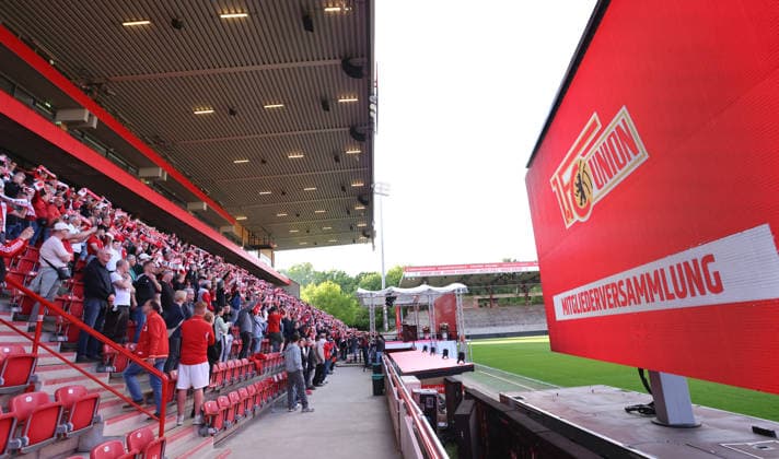 MV Mitgliederversammlung im Stadion An der Alten Försterei Fußball Fussball Bundesliga Herren DFL Saison 2025 2026 19.05.2026 1.FC Union Berlin FCU