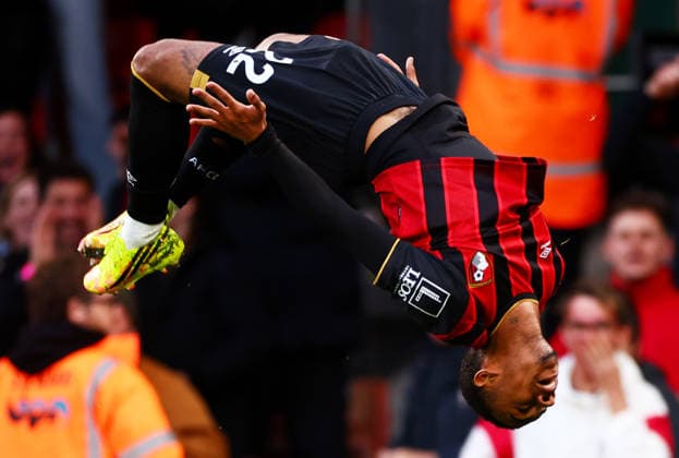 Eli Junior Kroupi of AFC Bournemouth celebrates scoring a goal after making the score 1-0. AFC Bournemouth v Manchester City, Premier League, Football, Vitality Stadium, Bournemouth, UK - 19 May 2026Bournemouth Vitality Stadium United Kingdom EDITORIAL USE ONLY No use with unauthorised audio, video, data, fixture lists, club league logos or live services. Online in-match use limited to 120 images, no video emulation. No use in betting, games or single club league player publications. Copyright: xJamesxMarsh Shutterstockx 16881288at