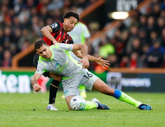 Rodri of Manchester City is fouled by Tyler Adams of Bournemouth AFC Bournmeouth v Manchester City, Football, Premier League, Vitality Stadium, Bournemouth, Dorset, UK - 19 05 2026 EDITORIAL USE ONLY No use with unauthorised audio, video, data, fixture lists, club league logos or live services. Online in-match use limited to 120 images, no video emulation. No use in betting, games or single club league player publications.  Copyright: xMattxImpey Shutterstockx 16884011p
