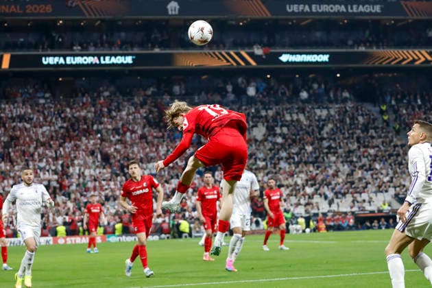 Niklas Beste (SC Freiburg, 19) , Türkei, Fussball, UEFA Europa League, Finale, 2025 2026, SC Freiburg vs. Aston Villa, 20.05.2026, Istanbul Besiktas Park Türkei Copyright: xGrantxHubbsx
