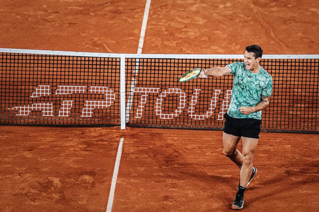 Tennis Männer bitpanda Hamburg Open ATP, Tennis Herren 500 Camilo Ugo Carabelli (ARG) vs. Frances Tiafoe (USA) 20.05.2026 Camilo Ugo Carabelli jubelt Hamburg Tennisstadion am Rothenbaum Hamburg Deutschland