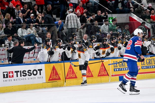ZURICH, SWITZERLAND - MAY 20: Marc Michaelis of Germany celebrates his goal during the 2026 IIHF Ice hockey, Eishockey World Championship, WM, Weltmeisterschaft Switzerland game between USA and Germany at Swiss Life Arena on May 20, 2026 in Zurich, Zurich. Zurich Swiss Life Arena Zurich Switzerland Copyright: xJustPictures.ch AndreaxBrancax jp-en-EuSpIm-JP7_ANB_USA_Ger_20052026_8804