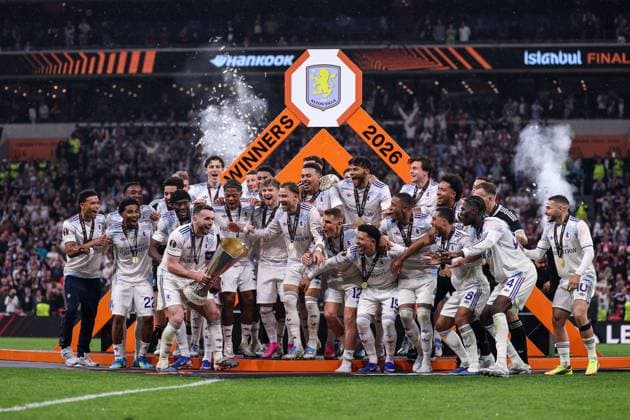 Aston Villa lift the Europa League trophy SC Freiburg v Aston Villa, UEFA Europa League, Final, Football, Besiktas Park, Istanbul, Turkiye - 20 May 2026Istanbul Besiktas Park United Kingdom EDITORIAL USE ONLY No use with unauthorised audio, video, data, fixture lists, club league logos or live services. Online in-match use limited to 120 images, no video emulation. No use in betting, games or single club league player publications.  Copyright: xRaddadxJebarah Shutterstockx 16883158dc