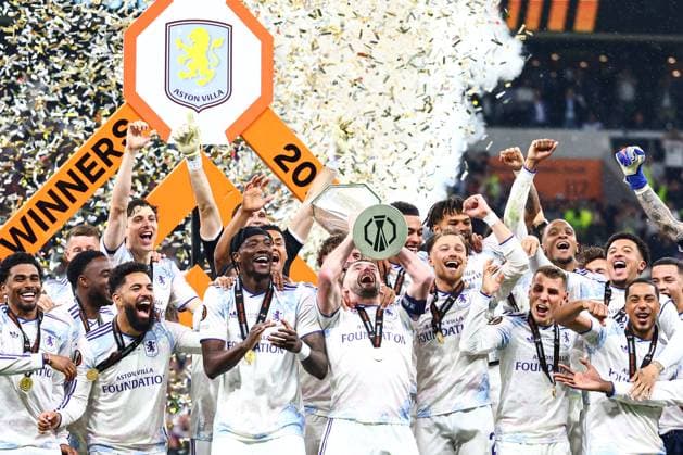 Aston Villa players lift the UEFA Europa League trophy in front of the winners board SC Freiburg v Aston Villa, UEFA Europa League, Final, Football, Besiktas Park, Istanbul, Turkiye - 20 May 2026Istanbul Besiktas Park United Kingdom EDITORIAL USE ONLY No use with unauthorised audio, video, data, fixture lists, club league logos or live services. Online in-match use limited to 120 images, no video emulation. No use in betting, games or single club league player publications. Copyright: xJamesxMarsh Shutterstockx 16883157ft