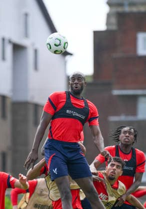 Crystal Palace Media Day Jean-Philippe Mateta heads the ball during the Open Training Session at Crystal Palace Training Ground, Beckenham 21 05 2026 UK Newspapers OUT Copyright: xMalcolmxFellx FIL-23456-0057