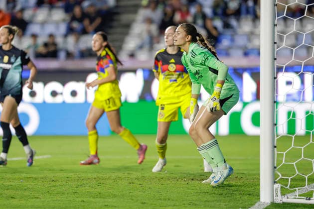 CONCACAF W CHAMPIONS CUP 2026 CONCACAF W CHAMPIONS CUP 2026 AMERICA VS GOTHAM FC 20052026 PACHUCA, HIDALGO. Action photo of Itzel Velasco, goalkeeper of America, during semifinal game of the CONCACAF W Champions Cup 2026, held at the Estadio Hidalgo of Pachuca, Hidalgo. Foto de accion de Itzel Velasco, arquera de America, durante juego semifinal de la CONCACAF W Champions Cup 2026, celebrado en el Estadio Hidalgo de Pachuca, Hidalgo. PHOTO BY IMAGENSHOP AGENCIA FOTOGRAFICA PACHUCA HIDALGO MEXICO Copyright: xJorgexReyesx