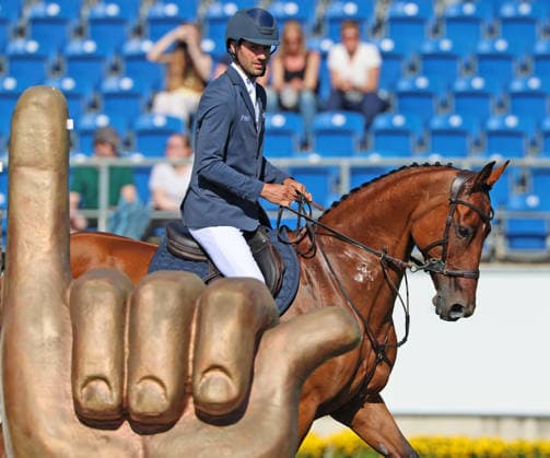 Christian Kukuk (GER) mit Pferd Fantasia De WY und der Aachener Klenkes (Gruss per Finger der Aachener) , S1 - Preis der Soers, CSI5*, Spezial Zwei-Phasen Springprüfung , Weltfest des Pferdesports, World Equestrian Festival, TSCHIO Aachen 2026, TSCHIO statt CHIO 2026, Aachener Soers, 22. bis 24. Mai 2026, Reitsport, 22.05.2026, Aachen Aachener Soers Deutschland