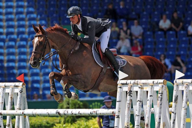 Sieger Julien Epaillard (FRA) mit Pferd Easy Up De Grandry, 1. Platz, S1 - Preis der Soers, CSI5*, Spezial Zwei-Phasen Springprüfung , Weltfest des Pferdesports, World Equestrian Festival, TSCHIO Aachen 2026, TSCHIO statt CHIO 2026, Aachener Soers, 22. bis 24. Mai 2026, Reitsport, 22.05.2026, Aachen Aachener Soers Deutschland
