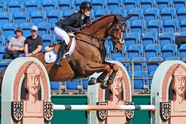 Janne Friederike Meyer-Zimmermann (GER) mit Pferd Van Tastic , S1 - Preis der Soers, CSI5*, Spezial Zwei-Phasen Springprüfung , Weltfest des Pferdesports, World Equestrian Festival, TSCHIO Aachen 2026, TSCHIO statt CHIO 2026, Aachener Soers, 22. bis 24. Mai 2026, Reitsport, 22.05.2026, Aachen Aachener Soers Deutschland