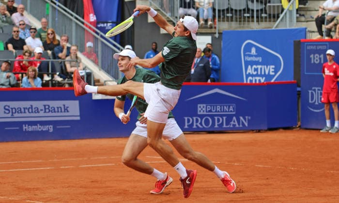 Bitpanda Hamburg Open, ATP, Tennis Herren 500, Halbfinale im Doppel: Jakob Schnaitter (v. Deutschland) und Mark Wallner (h. Deutschland).