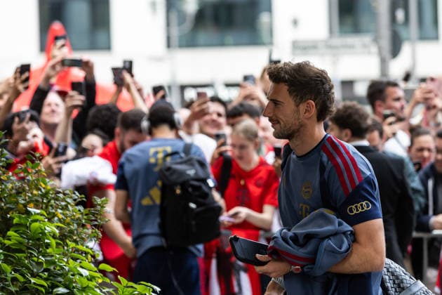 GER, DFB-Pokalfinale, Training und Pressekonferenz, FC Bayern München - VfB Stuttgart. 22.05.2026, Olympiastadion, Olympiastadion, GER, DFB-Pokalfinale, Training und Pressekonferenz, FC Bayern München - VfB Stuttgart. Leon Goretzka (FC Bayern München 8) bei der Ankunft im Hotel Â