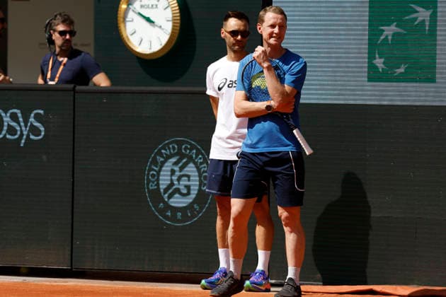 May 22, 2026, Paris, Paris, France: Florian REYNET (coach) and LooÂ¯s BOISSON (FRA) at practice during the qualifications week of the tennis Grand Slam of Roland Garros 2026, at Roland Garros Stadium - on May 22 2026 .Paris - France Tennis press conference, PK, Pressekonferenz Media Day Of The Tennis Grand Slam Of Roland Garros 2026  - ZUMAb253 20260522_zsp_b253_169 Copyright: xLoicxBaratouxx