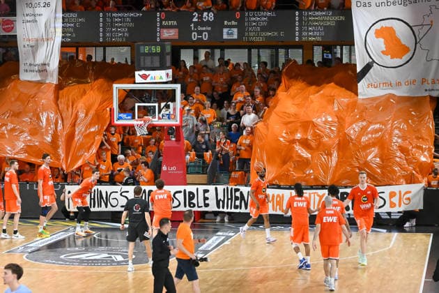 Choreoraphie RASTA Vechta RASTA Vechta vs. ALBA Berlin, easyCredit Basketball Bundesliga, Play-Off, Saison 2025 2026, 22.05.2026, RASTA Vechta vs. ALBA Berlin, easyCredit Basketball Bundesliga, Play-Off, Saison 2025 2026, 22.05.2026 Vechta Copyright: xEibner-Pressefoto RobertxGertzenx EP_RGN