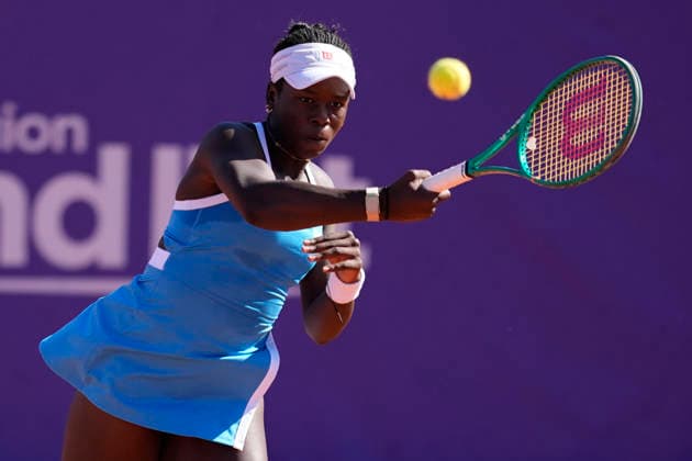 2026 WTA, Tennis Damen Strasbourg 500 - Semi Finals (Day 6) Mboko (CAN) V Cristain (ROU) Victoria Mboko in action during the semifinal at the 2026 WTA Internationaux de Strasbourg Women s tennis tournament at the Tennis Club de Strasbourg in Strasbourg, France, on May 22, 2026. Strasbourg France  Copyright: xOwenxHammondx originalFilename:hammond-2026wtai260522_npFws.jpg