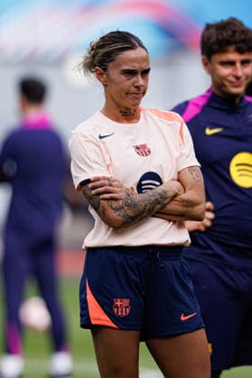 Maria Mapi Pilar Leon Cebrian seen during the FC Barcelona, Barca Femeni Official Training Session before UEFA Womens Champions League 2026 final (Maciej Rogowski Ball Raw Images) Oslo Ullevaal Stadion Norway Copyright: xMaciejxRogowskix maciejrogowski_22052026_fcbarcelona-55