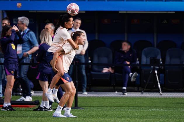 Francisca Kika Nazareth and Patri Guijarro seen during the FC Barcelona, Barca Femeni Official Training Session before UEFA Womens Champions League 2026 final (Maciej Rogowski Ball Raw Images) Oslo Ullevaal Stadion Norway Copyright: xMaciejxRogowskix maciejrogowski_22052026_fcbarcelona-64