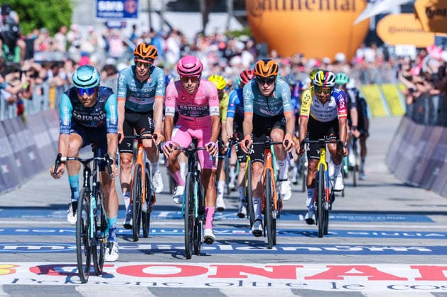 109th Giro d Italia 2026 - Stage 13 a 189km stage from Alessandria to Verbania - 22 05 2026 (C) Afonso Oliveira Eulalio of Portugal (Bahrain Victorious) seen at finish line during the 109th Giro d Italia 2026, Stage 13 a 189km stage from Alessandria to Verbania UCIWT on May 22, 2026 in Verbania, Italy Copyright: xBEAUTIFULxSPORTS Carabellix