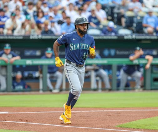 MLB, Baseball Herren, USA 2026: Mariners Vs Royals May 22 MAY 22, 2026: Seattle Mariners left fielder Randy Arozarena (56) draws a walk in the 1st inning against the Kansas City Royals at Kauffman Stadium in Kansas City, MO. Roman Puno CSM (Credit Image: Â Roman Puno Cal Media) Kansas City Missouri United States EDITORIAL USE ONLY Copyright: xx ZUMA-20260522_zma_c04_069.jpg RomanxPunox csmphotothree491410