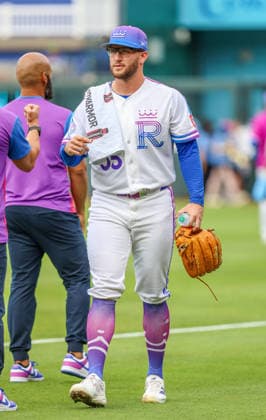 MAY 22, 2026: Kansas City Royals starting pitcher Noah Cameron (65) walks towards the dugout after warming up against the Seattle Mariners at Kauffman Stadium in Kansas City, MO. CSM Kansas City United States - ZUMAc04_ 20260522_zma_c04_073 Copyright: xRomanxPunox