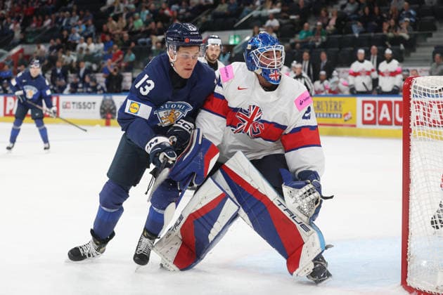 22.05.2026 Swiss Life Arena Zuerich , SCHWEIZ, Herren Eishockey IIHF World Championship, WM, Weltmeisterschaft Zurich 2026 Gruppe A FIN - GBR Jesse Puljujaervi (FIN) - Torwart Mat Robson (GBR)