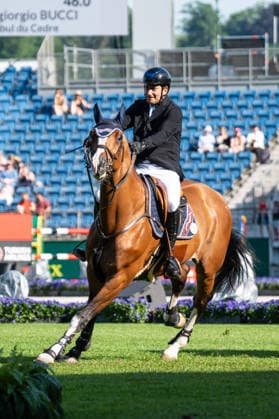 207 Piergiorgio Bucci on Istanbul Du Cedre (ITA) during the TSCHIO 2026 (CHIO 2026) - 2nd Competition Youngster-Tour - CSIYH1* - Jumping competition for young horses at the Allianz Park in Aachen, Germany Copyright: xMartinxPitschx xSPPx Sportspressphoto_152060