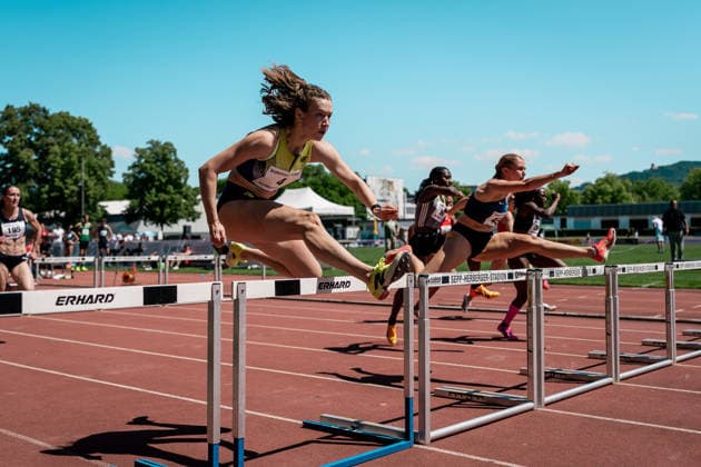 Marlene Meier (TSV Bayer 04 Leverkusen, 4, 100m Huerden Frauen), GER, Leichtathletik, Athletics, Kurpfalz Gala, Weinheim, 23.05.2026, GER, Leichtathletik, Athletics, Kurpfalz Gala, Weinheim, 23.05.2026 Weinheim Copyright: xStefanxMayerx EP_SMR